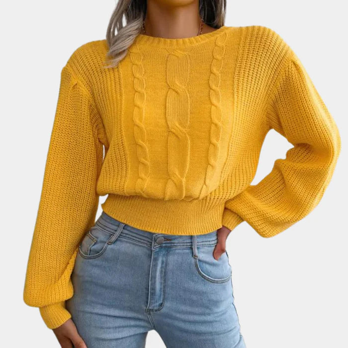 Elara - Damski Sweter Dzianinowy, Teksturowany, Miękki i Stylowy