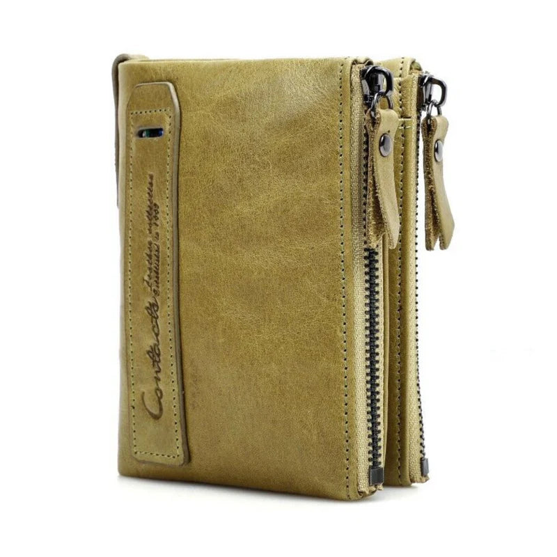 Ewa - Damski Stylowy Portfel z Podwójnym Zamkiem, Elegancki i Funkcjonalny