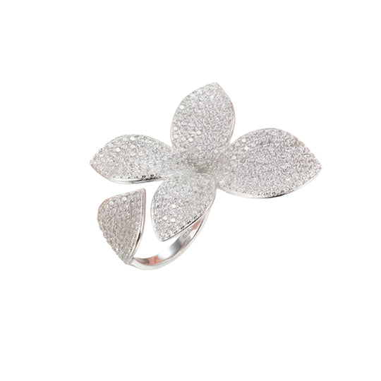 Gabriela - Damski Srebrny Pierścionek Liść, Elegancki i Unikalny