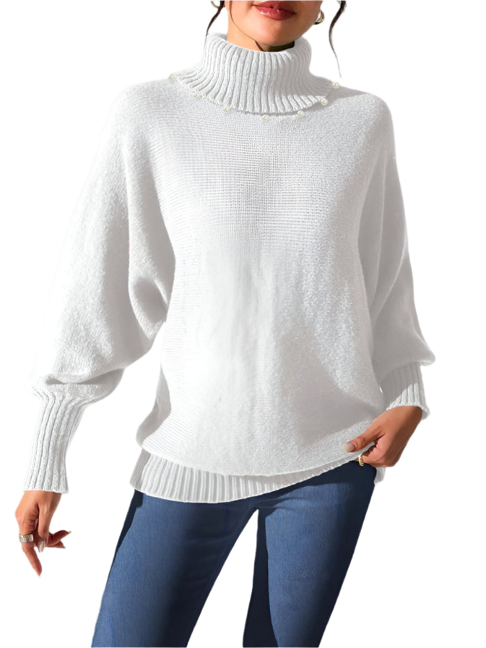 Magda - Damski Przytulny Sweter z Wysokim Kołnierzem, Ciepły i Stylowy