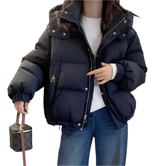 Zuzanna - Damska Ciepła Zimowa Kurtka z Kapturem, Przytulna i Ocieplana